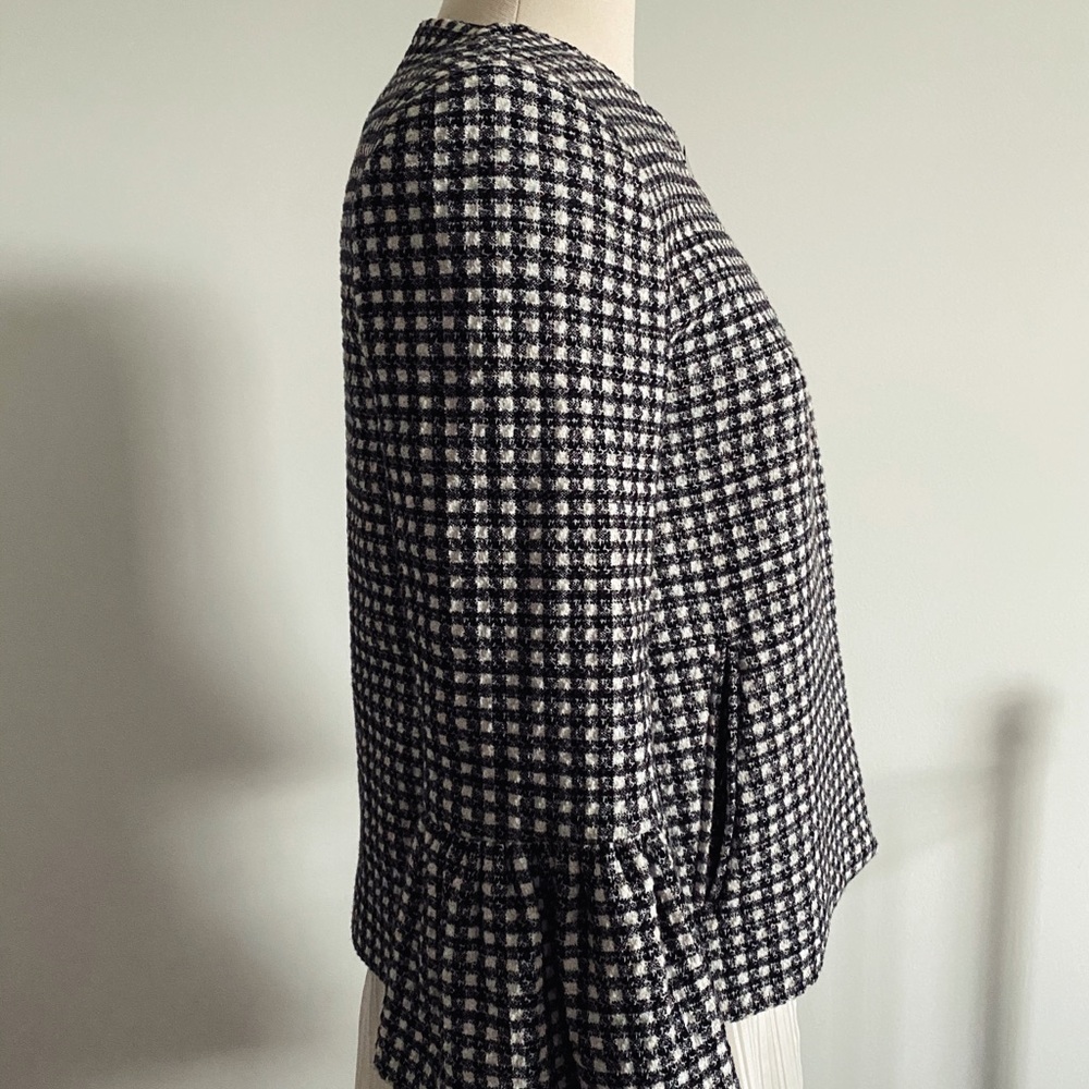 Statement Sleeve Jacket Houndstooth Pattern - image 3